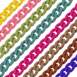 Pre-owned Chain Link Patches Bracelet Blue Multicolor