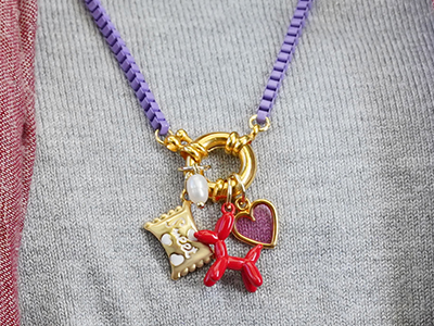 Louis Vuitton Purple Monogram Heart Pendant Necklace